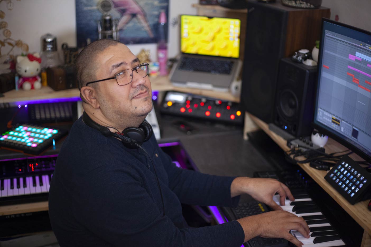 Zane Twice in his studio
